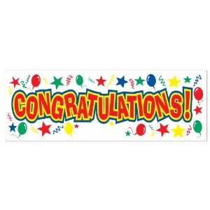 Congratulations Sign Banner Party Accessory (1 count ...