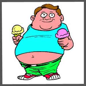 overweight person cartoon