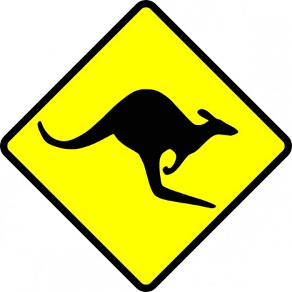 Caution Kangaroo clip art Free vector in Open office drawing svg ...