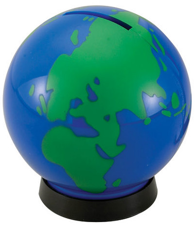 Blue Green World Globe Bank