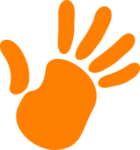 Orange Hand clip art - vector clip art online, royalty free ...