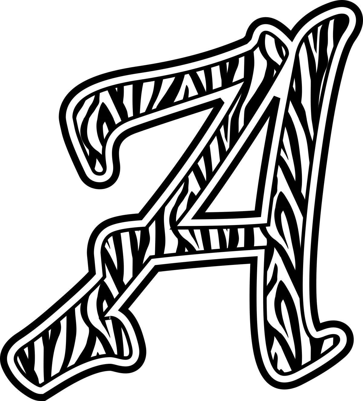 zebra print letter coloring pages - photo #3