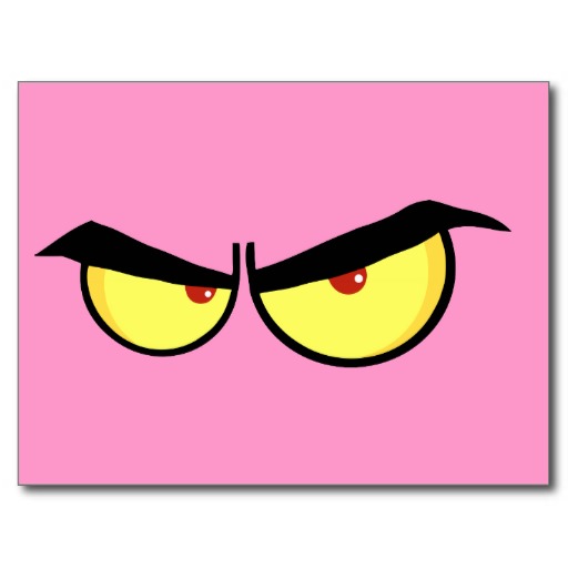 Angry Eyes Cartoon Art Card from Zazzle.