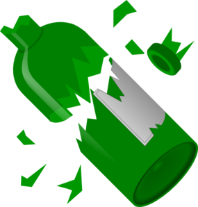 Broken Wine Bottle clip art - vector clip art online, royalty free ...