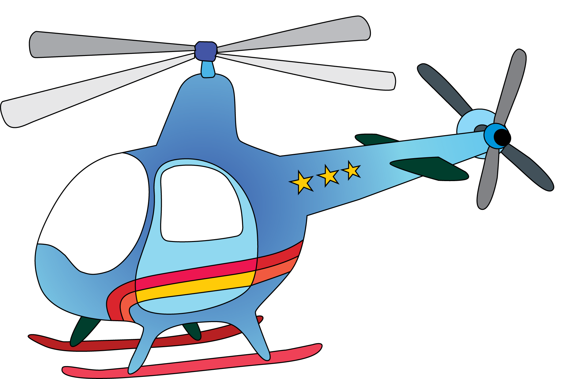 Cute Helicopter Clipart