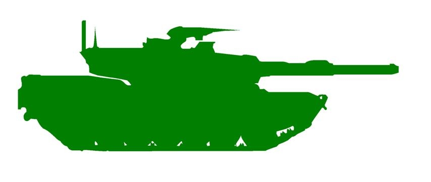 Army Tank Silhouette 2 Decal Sticker