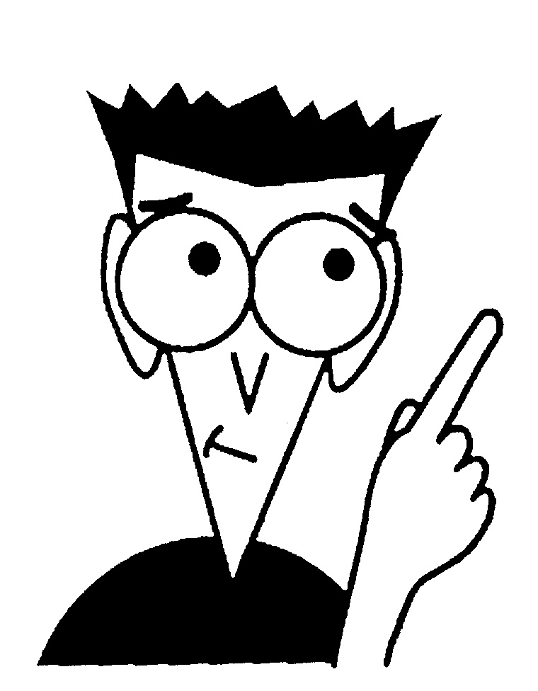 Man with finger pointing clipart