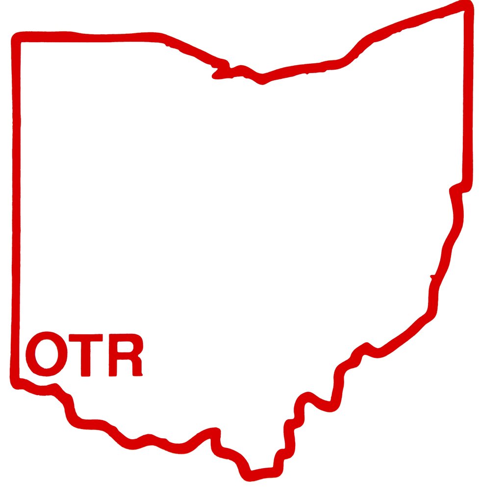 Ohio Sticker | OTR | Red Outline – My State Threads