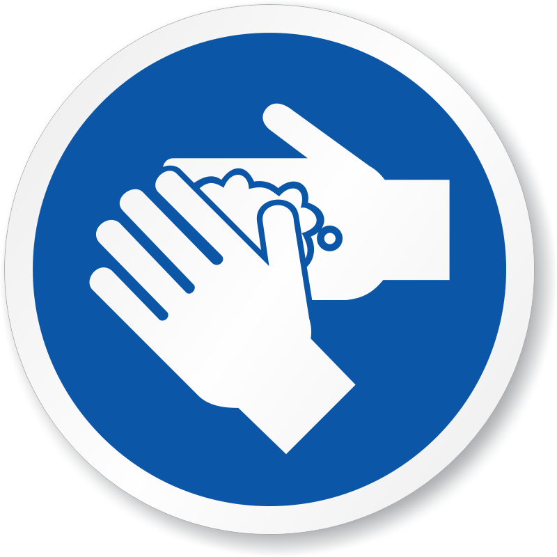 Wash Hand Symbol - ISO Mandatory Circle Sign, SKU: IS-1019 ...