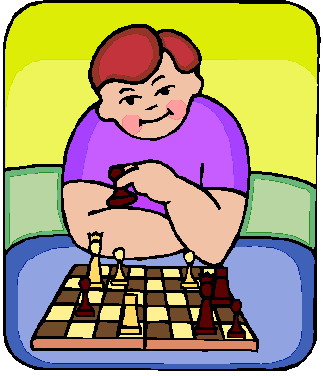 Clip Art - Clip art playing chess 041945