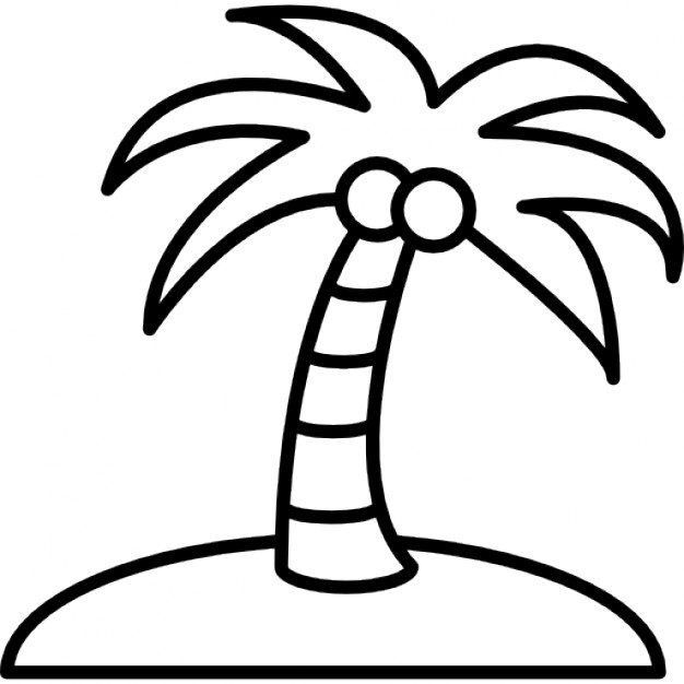 Coconut tree on an island Icons | Free Download