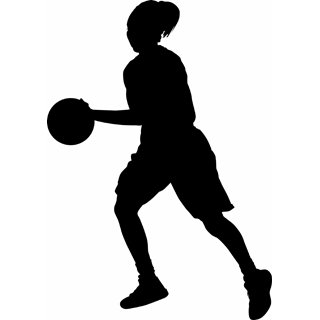 Girls basketball clipart black and white number 1