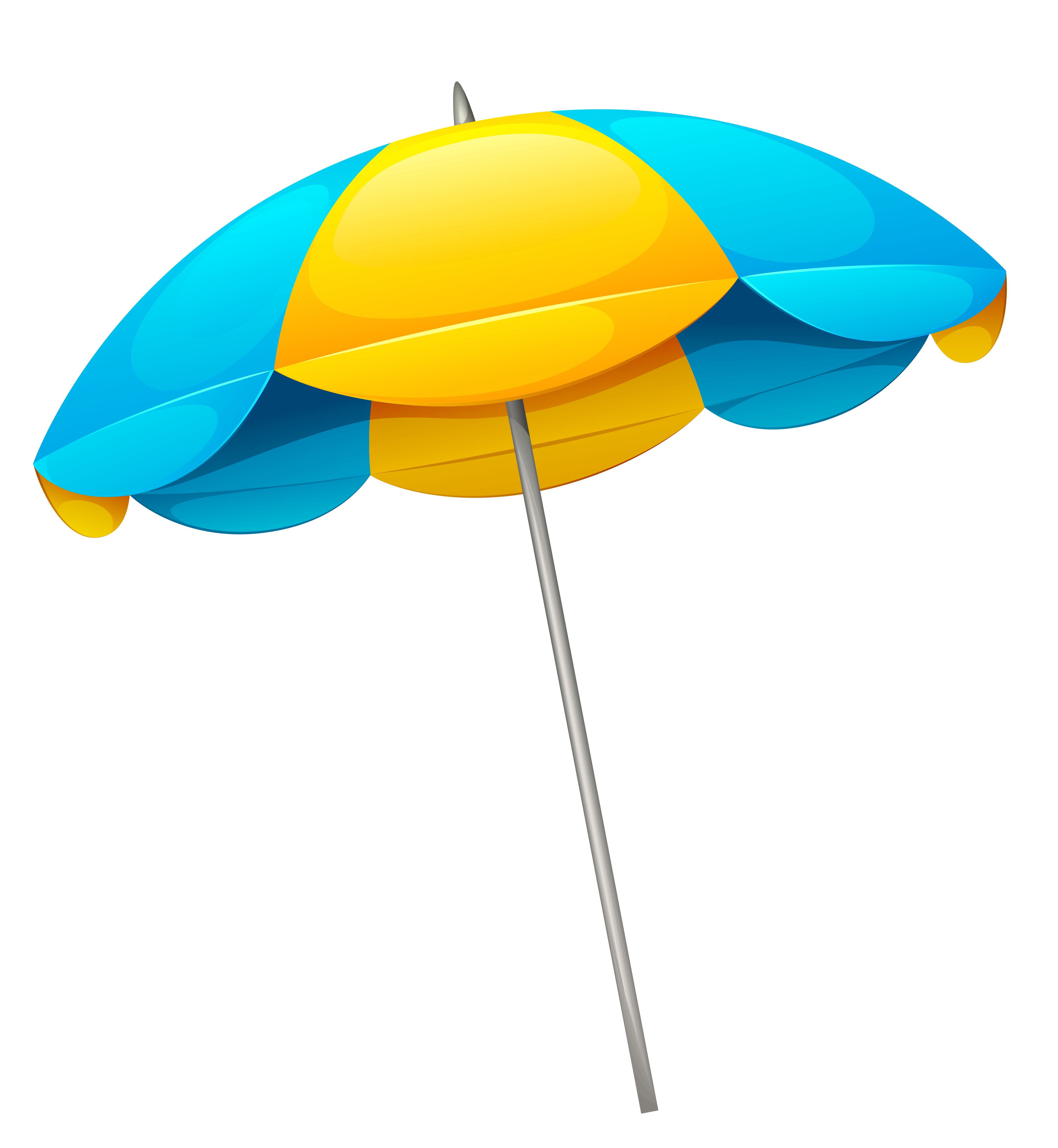 Yellow Blue Beach Umbrella PNG Clipart