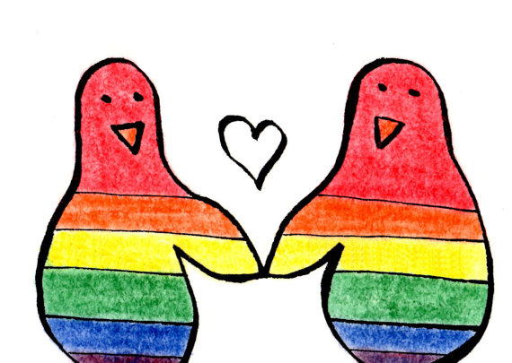 Cute Rainbow Bird Illustration Simple Art by LittleShopofElleSee