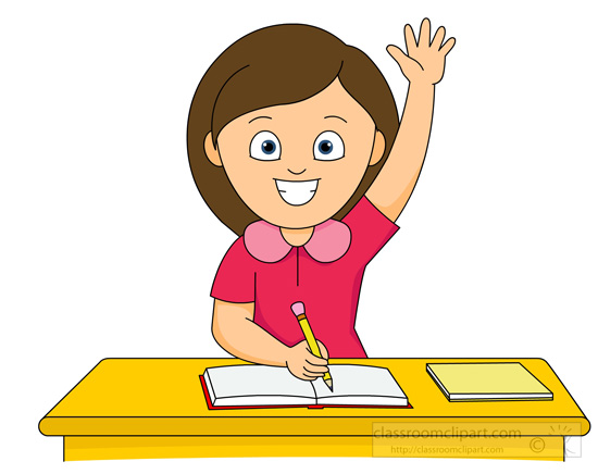 Girl in classroom clipart