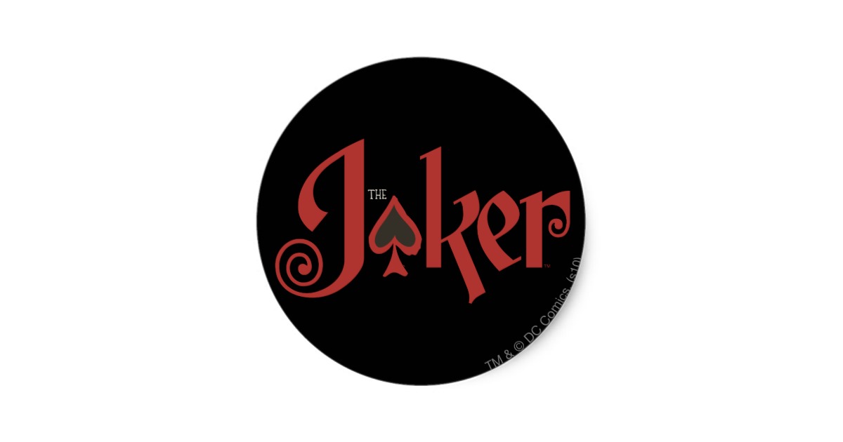 The Joker Playing Card Logo Classic Round Sticker | Zazzle