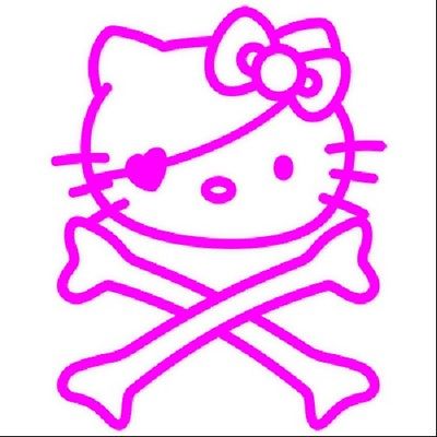 Hello Kitty Pirate Skull And Crossbones Decal Pink | What's it worth