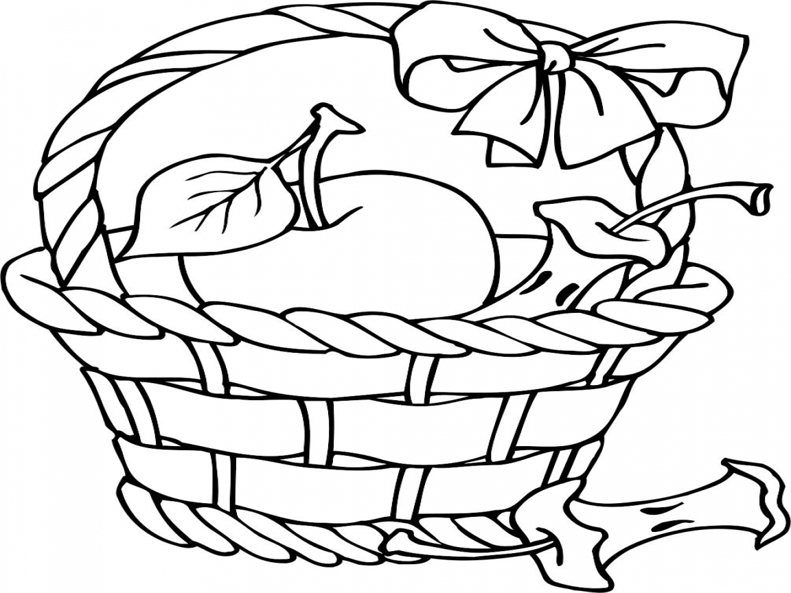 Basket Coloring Page, apple basket coloring page clipart panda ...