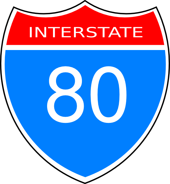 Interstate 80 Road Sign Clip Art - vector clip art ...