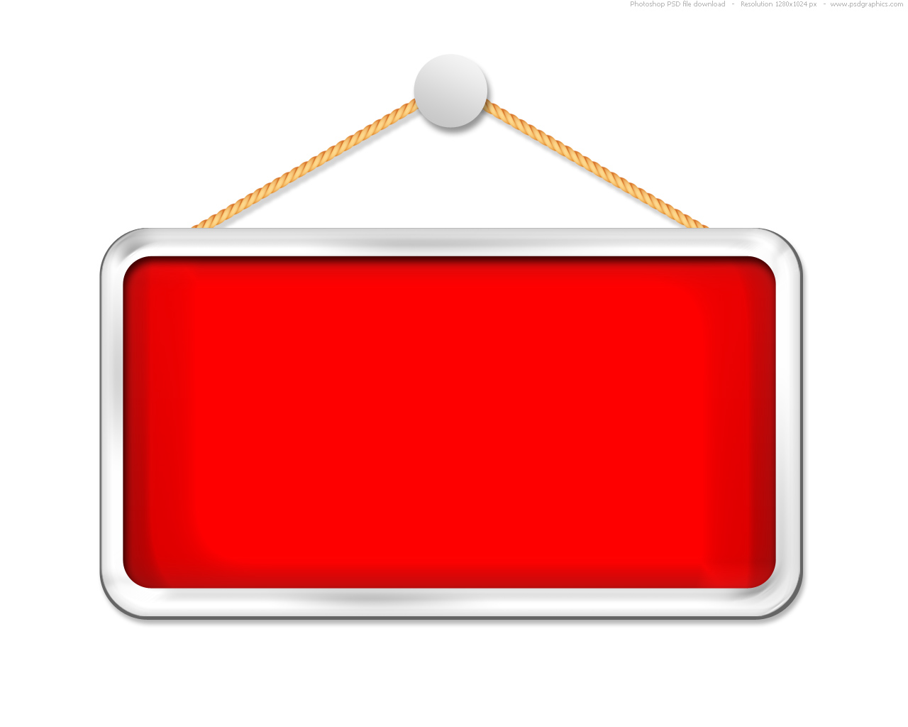 Hanging red sign template (PSD) | PSDGraphics