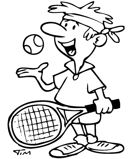 tennis guy coloring page - coloring.com