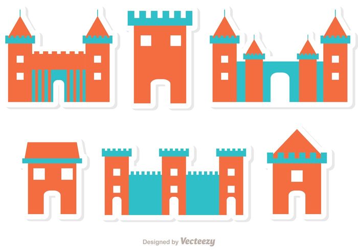 Flat Icon Fort Castle Vectors - WeLoveSoLo