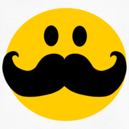Smiley Face With Mustache Clipart - Free to use Clip Art Resource