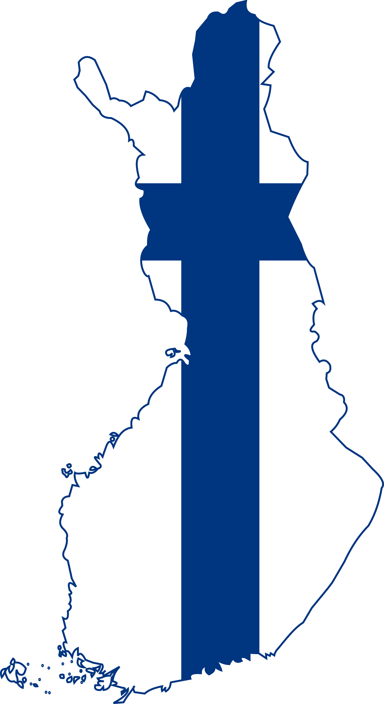 Clipart - Finland map with flag