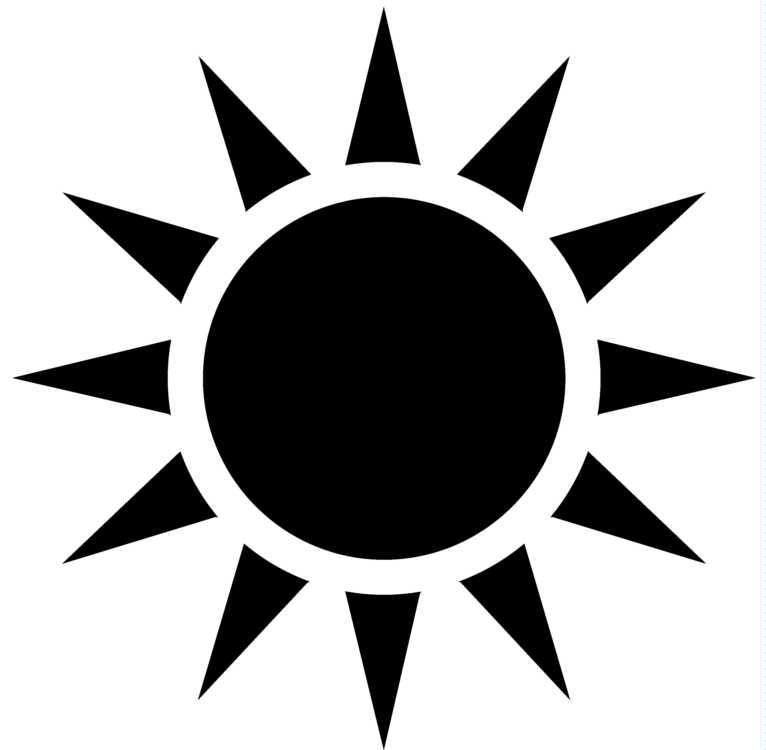 Best Photos of Simple Black And White Sun Clip Art - Black and