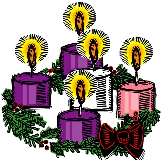 Advent wreath and candles clipart