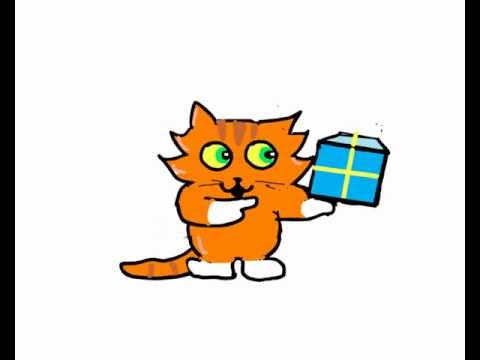 Cute Cartoon Cat Sings Happy Birthday - YouTube