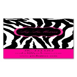 Pixdezines Sassy Zebra Print/hot Pink Black Business Cards