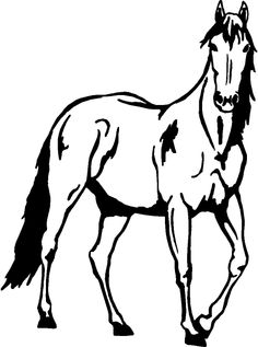 Horse family silhouette clipart black and white