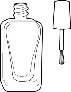 Nail Polish Bottle Black And White Clip Art - vector ...