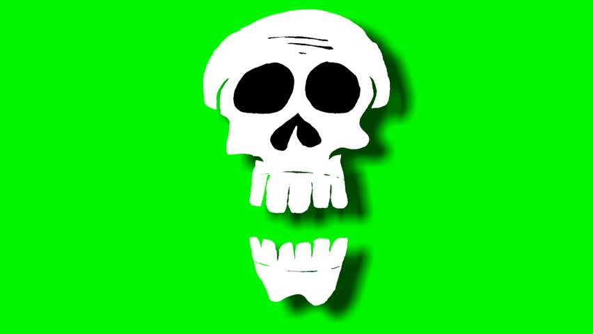 515 views Cartoon Skull And Crossbones Appear On Screen. Skull Blinks. Stock ...