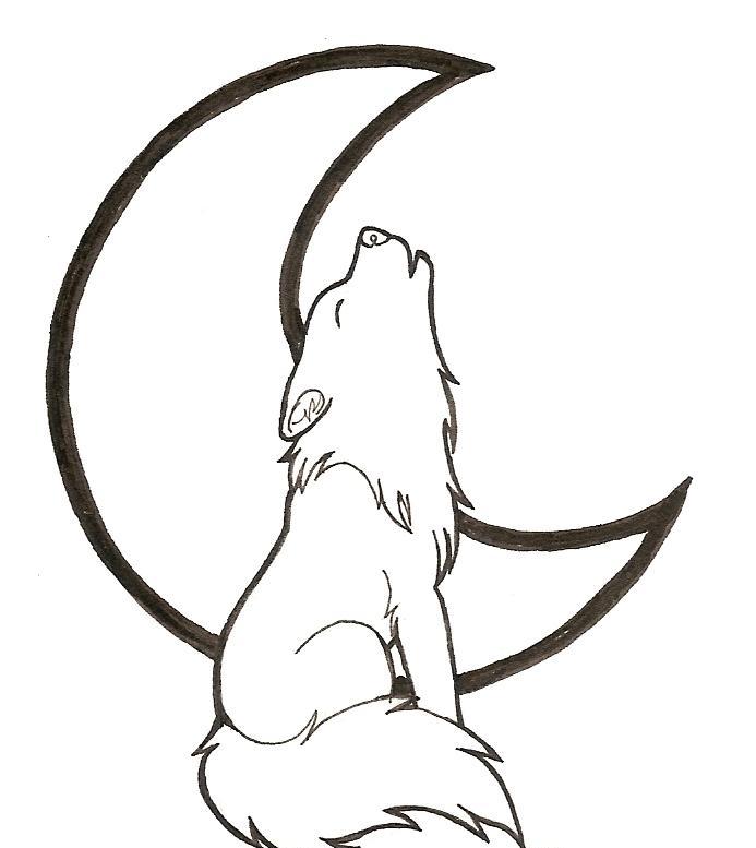 Howling Cartoon Wolf
