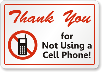Outdoor No Cell Phone Signs