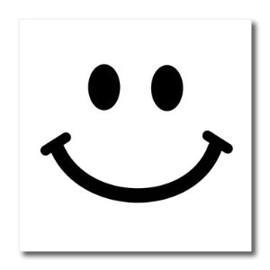 Amazon.com: 3dRose ht_113089_3 Face Square Black White Smile Happy ...