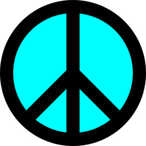 Black And Turquoise Peace Symbol clip art - vector clip art ...