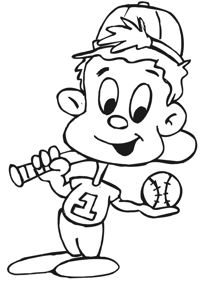 Baseball Player Cute Kid Cartoon Illustration Royalty Free Stock