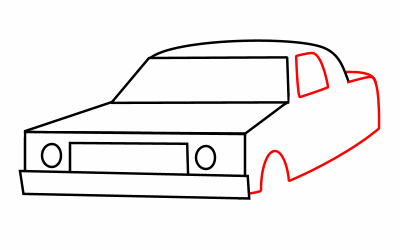 Drawing a cartoon taxi