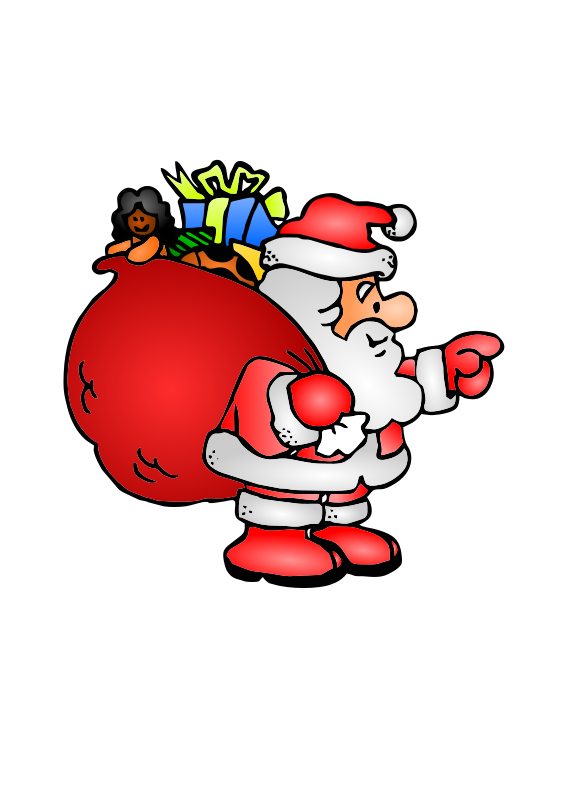 Clipart Santa Claus Holding Up A Christmas Candy Cane Royalty ...