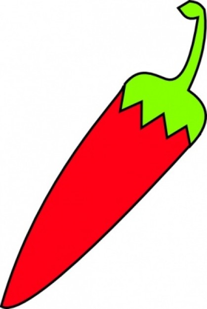 Red Chili With Green Tail clip art | Download free Vector