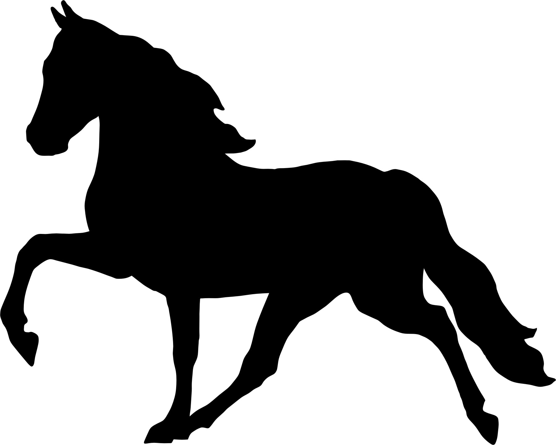 Gaited Horse Silhouette Decal 6x5 - Design 2