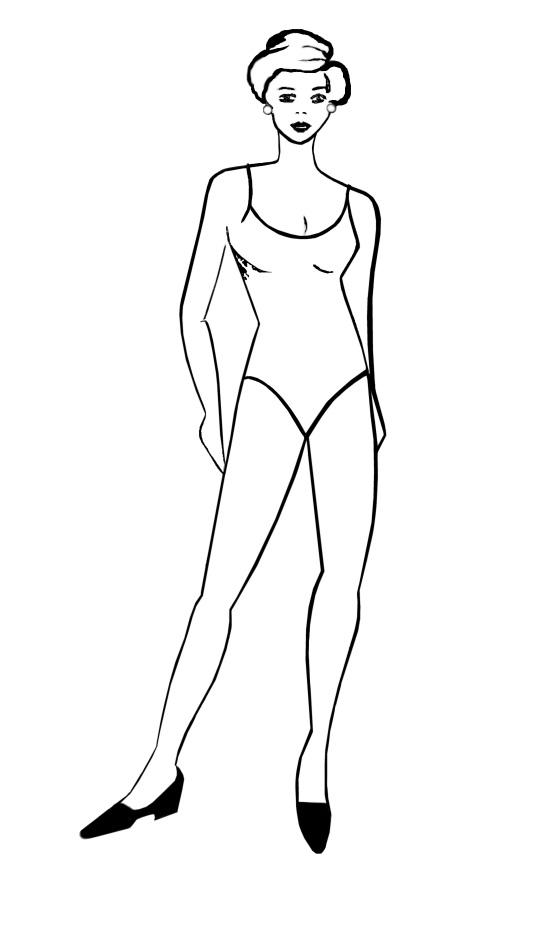 Womens Figure Drawing Template Designed For Body Tattoo