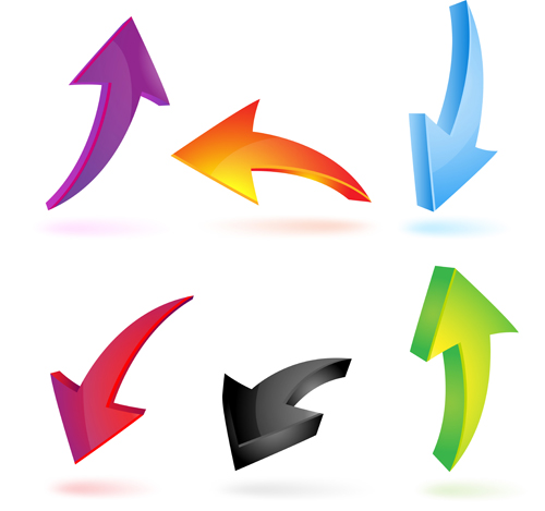 Various colorful arrows vector graphics 01 - Vector Other free ...