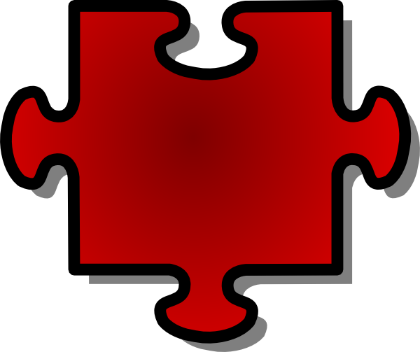 Jigsaw Red Puzzle Piece 1 clip art - vector clip art online ...