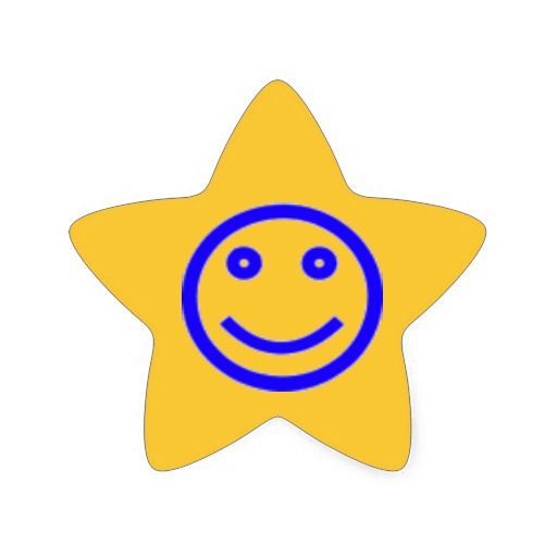 Smiley face star sticker from Zazzle.