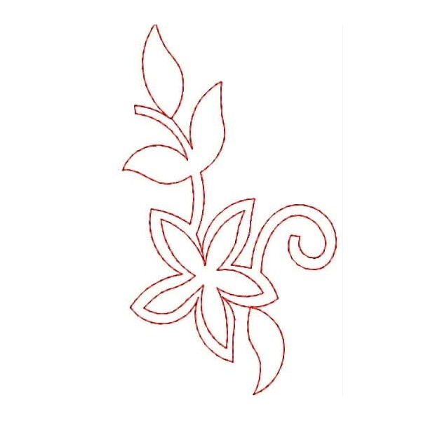 Flora Red Work Outline Free Smaple Designs