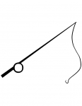 Fishing Pole Black And White - Free Clipart Images